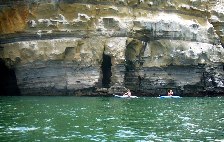 Chèo thuyền kayak trong các hang động trên biển La Jolla