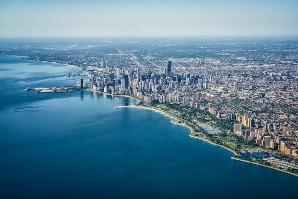 Nhìn từ trên cao bờ biển Chicago